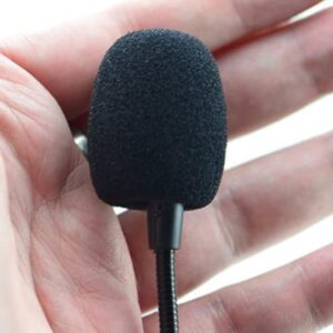 20 Pieces Mini Foam Microphone Windscreen Mic Cover Mini Microphone Windscreen Foam Cover Mini Lapel Headset Microphone Windscreen Foam Cover, 30 x 22mm, 8mm Hole, Black