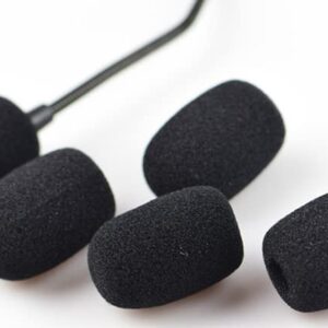 20 Pieces Mini Foam Microphone Windscreen Mic Cover Mini Microphone Windscreen Foam Cover Mini Lapel Headset Microphone Windscreen Foam Cover, 30 x 22mm, 8mm Hole, Black