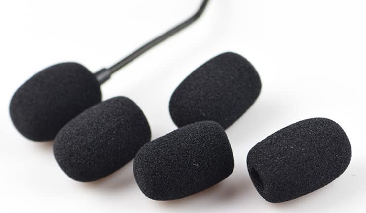 20 Pieces Mini Foam Microphone Windscreen Mic Cover Mini Microphone Windscreen Foam Cover Mini Lapel Headset Microphone Windscreen Foam Cover, 30 x 22mm, 8mm Hole, Black