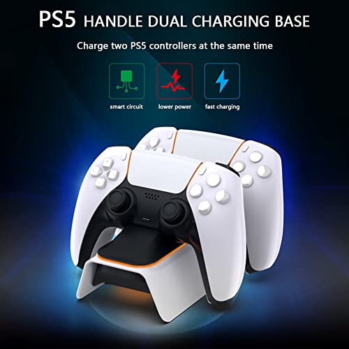 PS5 Controller Dual Charging Dock, Play statin 5 Accessories Controller Charging Station with LED Indicator and Type C Cable