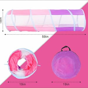 Kids Play Tunnel, Tunnel for Toddlers 1-3, Pop Up Crawl Tunnel Toy for Infant Baby Children Mesh See Through, Collapsible Tent Gift for Girl Boy