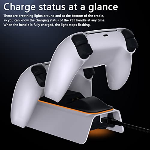 PS5 Controller Dual Charging Dock, Play statin 5 Accessories Controller Charging Station with LED Indicator and Type C Cable