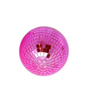 Pink Mirror Disco Ball 6 inch Small Reflects Light Mirror Ball with Hanging Rings for Party Decorations, 70s Theme Party, Christmas Decorations, DJ, Wedding, Birthday