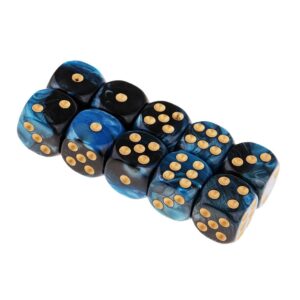 Yiotfandoll 20PCS Polyhedral Dice D6 Dice 16mm Acrylic 6 Sided Dice Game Dice for RPG MTG DND Dice Table Games (Blue Black and Red Black)