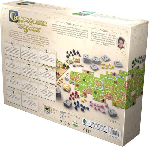 Carcassonne Board Game Big Box (2022 Edition) - Complete Base Game and 11 Expansions for Ultimate Variety! Medieval Strategy Game for Kids and Adults, Ages 7+, 2-6 Players, Made by Z-Man Games