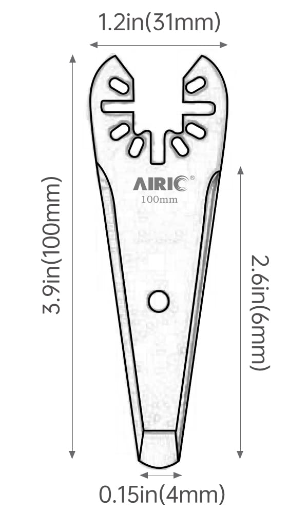 AIRIC Tapered Rigid Scraper Universal, 8 pcs Oscillating Multitool Blades, Compatible with Dewalt Fein Multimaster Porter Cable Black&Decker Bosch Dremel Rockwell etc. 1YQG8P
