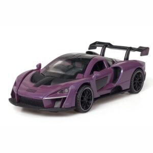 alloy collectible purple mclaren senna toy car model pull back vehicle diecast with lights and sound