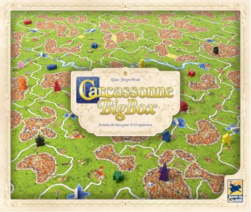 Carcassonne Board Game Big Box (2022 Edition) - Complete Base Game and 11 Expansions for Ultimate Variety! Medieval Strategy Game for Kids and Adults, Ages 7+, 2-6 Players, Made by Z-Man Games