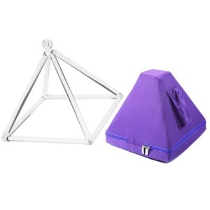 mweima chakra quartz crystal singing pyramid, healing musical instrument, for sound healing meditation prayer, with carry case bag (size : 12 inch)