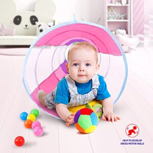 Kids Play Tunnel, Tunnel for Toddlers 1-3, Pop Up Crawl Tunnel Toy for Infant Baby Children Mesh See Through, Collapsible Tent Gift for Girl Boy