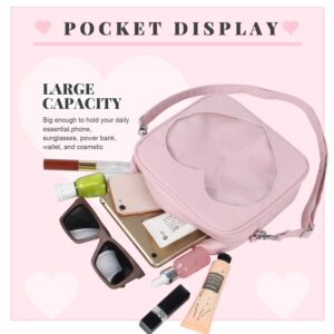 SUKUTU Ita Bag Women's Clear Heart Crossbody Bag Lightweight Kawaii JK Uniform Display Bag