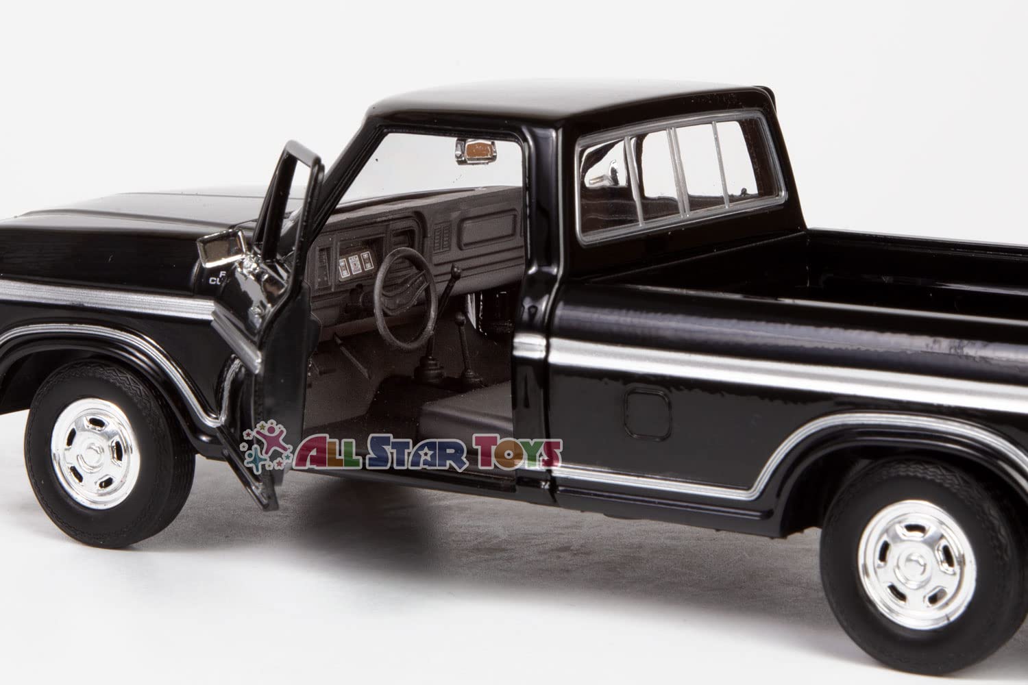 Motormax 1979 Ford F-150 Pickup Classic F150 Pick Up Truck 1:24 Diecast Collectible Model Car Black 79346 All Star Toys Exclusive