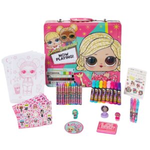 LOL Surprise Deluxe Activity Set for Kids with Carrying Tin, Coloring Sheets, Tattoos, Stickers, & Art Supplies, 200+ Pieces