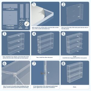 Choowin 3-Layer Clear Acrylic Display Case with Door,Wall-Mounted Display Shelf for Funko Pop,Countertop Display Case for Collectible Action Figure,Dustproof Storage Organizer(16x3.7x15.3 inch)