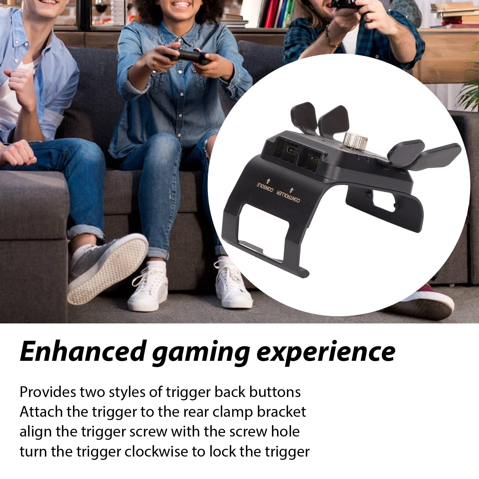 Hilitand Gamepad Back Clip Controller Adapter Extended Back Attachment 4 Paddles for Xbox One S, for Xbox One X, for (XSX), for Xbox (XSS) Controllers