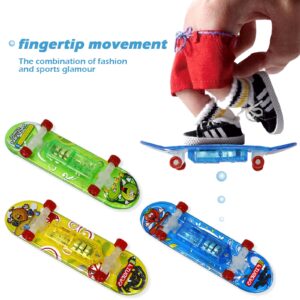 6Pcs Light up Finger Toys Professional Finger Skateboard, Mini Skateboard Fingerboards for Creative Fingertips Movement, Novelty Toys for Adults and Kids Boys Girls Gifts