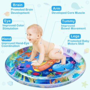 ZMLM Baby Water-Mat Gifts Toys: 40*40Inch Extra Large Inflatable Tummy Time Play Mat Developmental Toy for 3-12 Months Girls Boys Toddler Game Infant Activity Center for Birthday Christmas Halloween