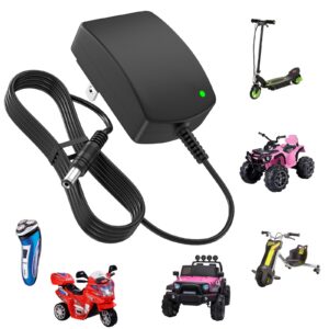 12v 1a power adapter for razor power core 90, e90 e95 95 charger, epunk, xlr8r, electric scream machine, kids ride on toys, electric scooter power supply - 6.5 ft battery ac dc power cord charge