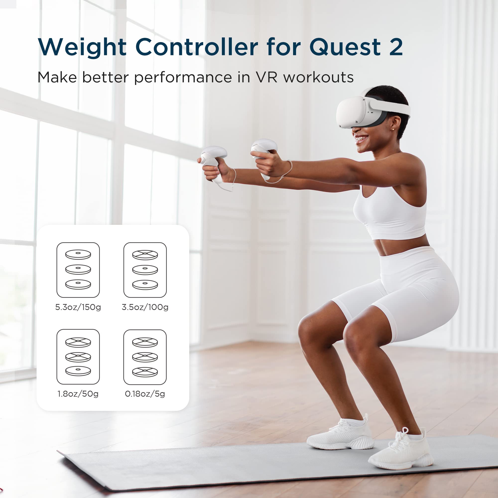 KIWI design Upgraded Face Cushion and VR Weight Controller Fitness Accessories, Compatible with Quest 2