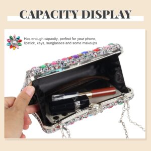 SUKUTU Women Rhinestone Evening Bag MultiColored Dazzling Crystal Clutch Bag Party Bridal Wedding Cocktail Handbag