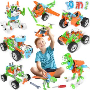 MOONTOY 218PCS STEM Toys Building Toy for Kids Ages 4-8 Boys,Birthday Gifts Game Educational Stem Projects for 5+ Year Old,Building Block Creative Stem Activities for Kids Ages 5-7 4-8 6-8 8-12 Boys