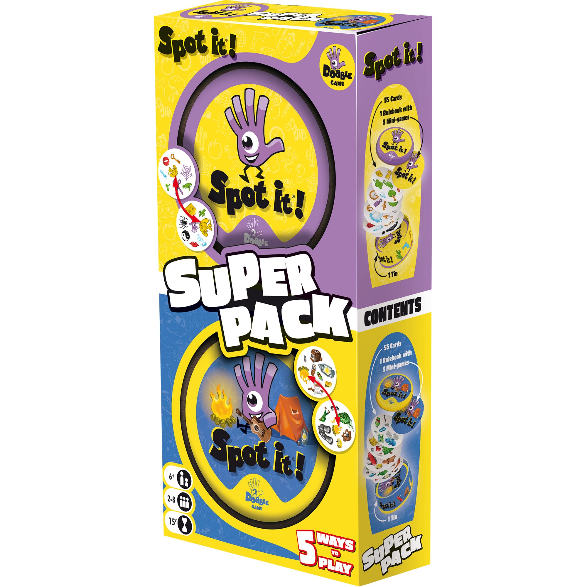 Spot It! Card Game Super Pack Bundle | Includes Spot It! Classic and Camping | Fun Visual Game for Kids and Adults | Age 6+ | 2-5 Players | Average Playtime 15 Minutes | Made by Zygomatic