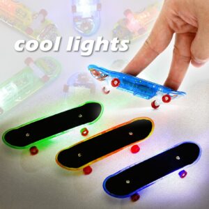 6Pcs Light up Finger Toys Professional Finger Skateboard, Mini Skateboard Fingerboards for Creative Fingertips Movement, Novelty Toys for Adults and Kids Boys Girls Gifts