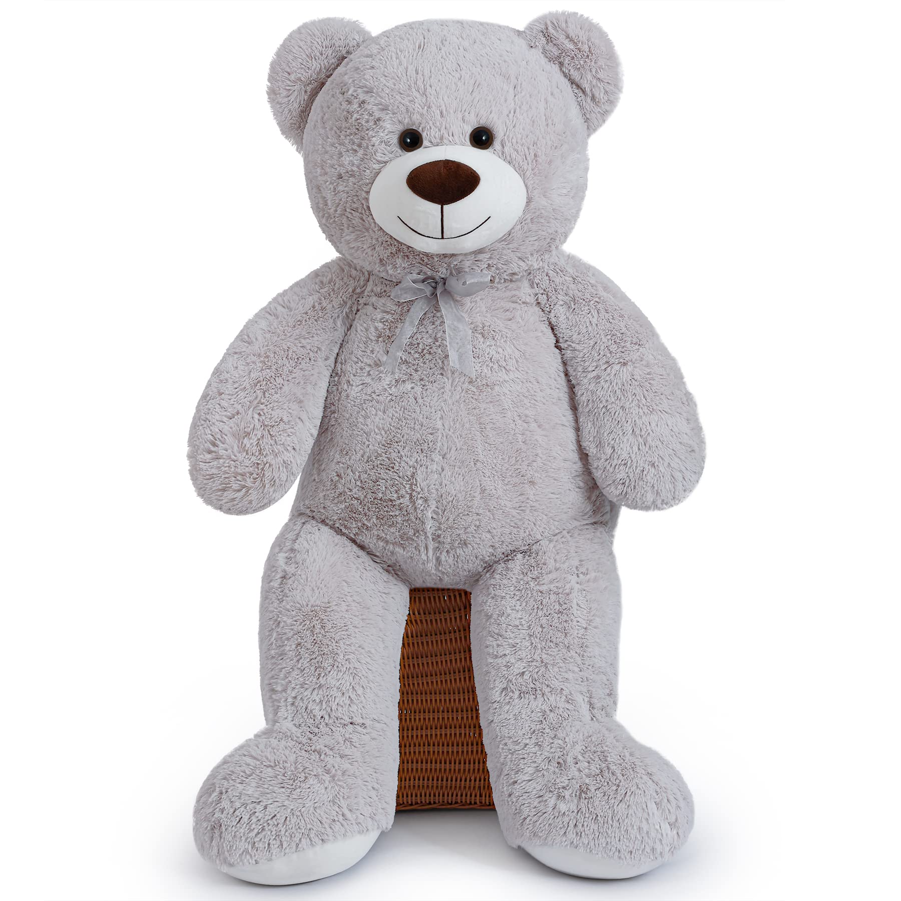 Giant Teddy Bear Stuffed Animals Plush Toy Cute Life Size Big Plush Teddy Bear for Kids Girlfriend, Soft Stuffed Bear Animals for Birthday Valentine's Day Anniversary Christmas(110cm/43.3inch, Grey)