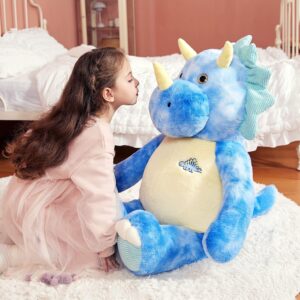 IKASA Giant Triceratops Stuffed Animal Plush Toy,30" Large Dinosaur Big Jumbo Soft Toys, Huge Size Cute Fluffy Plushy Fat Plushie,Gifts for Kids