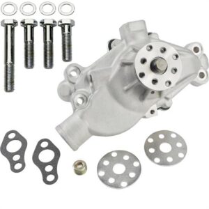 SBC Performance Alum Water Pump, Short w/Chrome Bolts