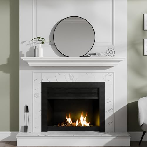 Pearl Mantels ARYB72618 Clean, Sophisticated Premium Grade A MDF Mantel Shelf, 72" L x 10" D x 5" H, Crisp White Paint, The Perfect Compliment to Your Hearth and Home