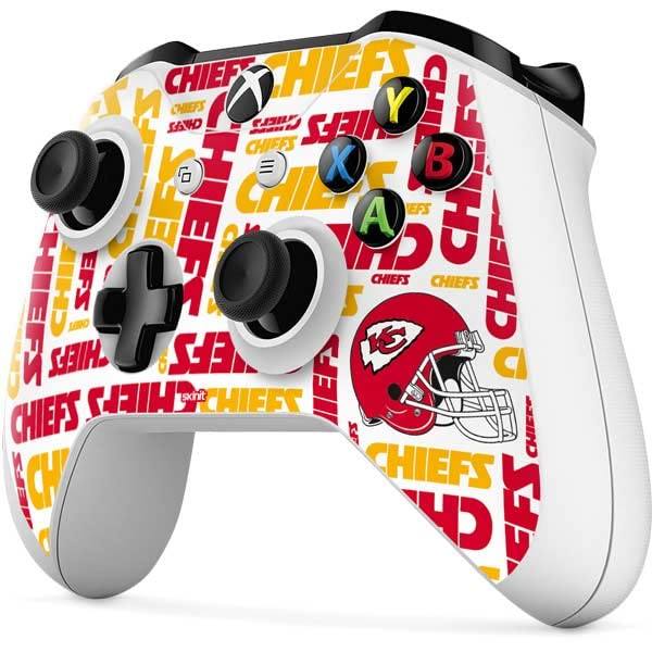 Skinit Decal Gaming Skin Compatible with Xbox One S Controller - Officially Licensed NFL Kansas City Chiefs White Blast Design