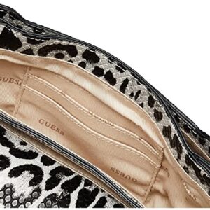 GUESS Centre Stage Crossbody Flap, Black/White Leopard