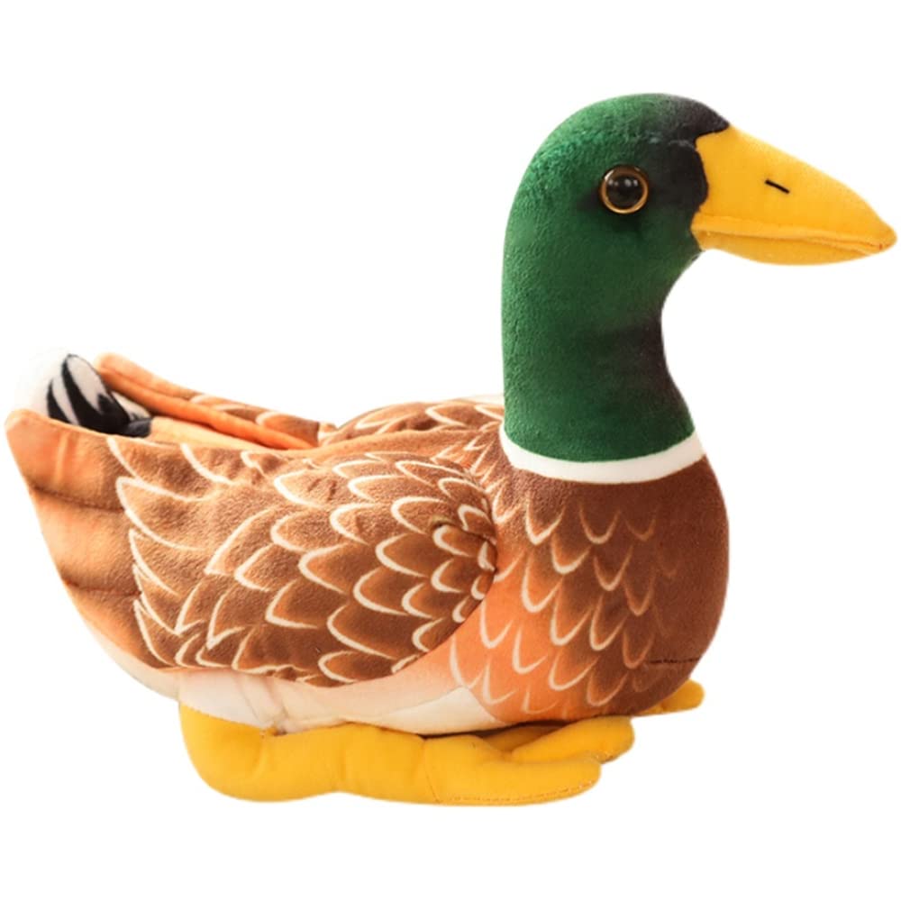 JIANEEXSQ Realistic Mallard Duck Plush Stuffed Animal Toy Gift for Kids (Green)