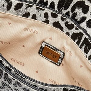 GUESS Centre Stage Crossbody Flap, Black/White Leopard