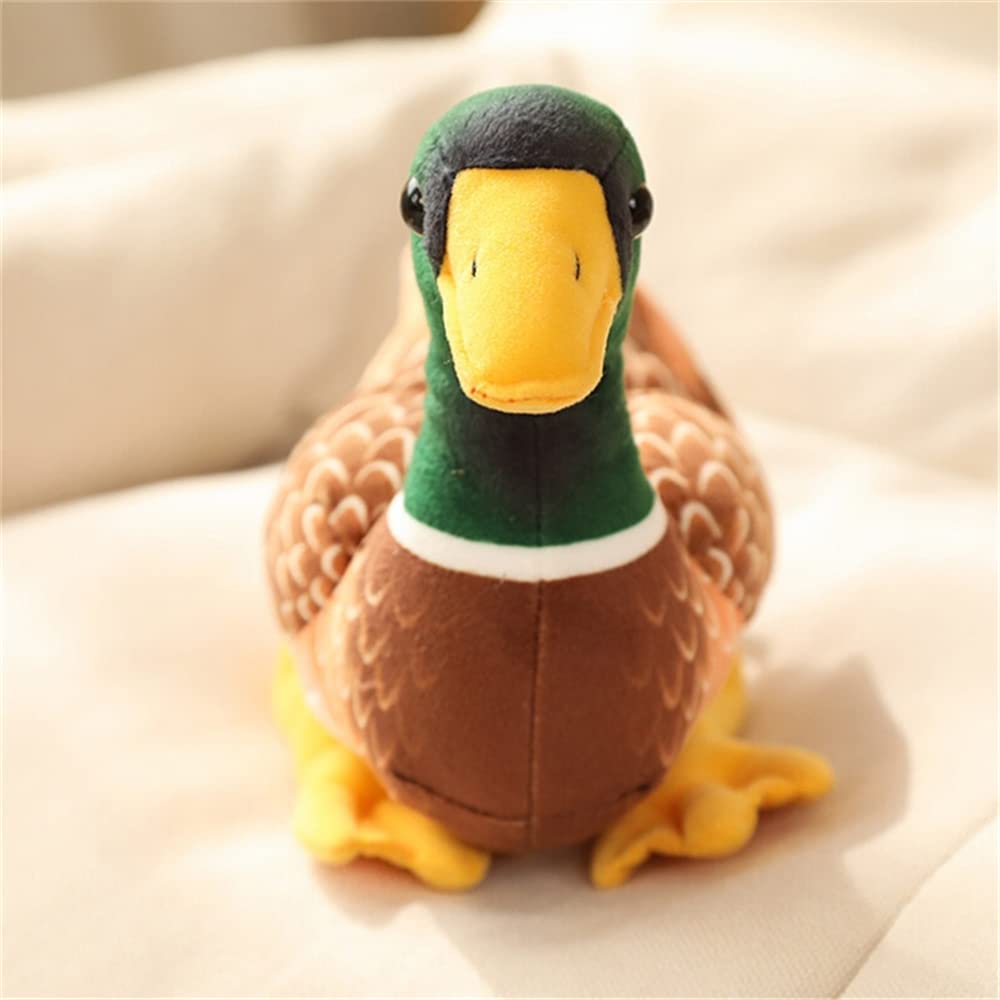 JIANEEXSQ Realistic Mallard Duck Plush Stuffed Animal Toy Gift for Kids (Green)