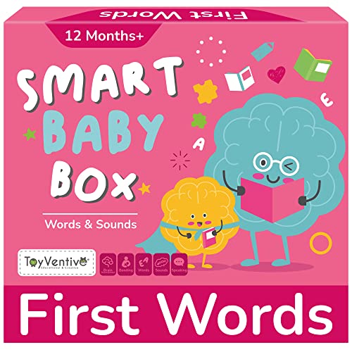 TOYVENTIVE Smart Baby Box for Girl - Educational Developmental Learning Toys for 1 + Year Old, Montessori Toddler Busy Book, Toddler Flash Cards, Baby Board Books, First Birthday Gifts for Girl