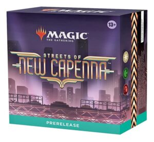 card game magic: the gathering prerelease kit: mtg streets of new capenna cabaretti red green white - 6 packs, promos, dice (mtgwcprkmtgsncrgw1)