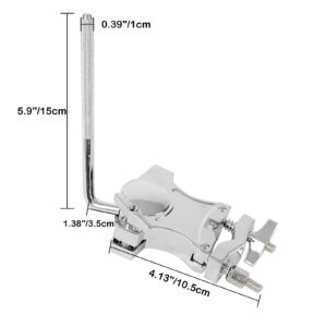 GOGHOST L-Rod Cowbells Cymbal Clamp, Zinc Alloy Percussion Claw, Mounting Bracket for Cowbells, Jam Blocks, Tambourines, Mini Timbales, and Electronic Pads to A Stand, Tom Drum Mount to Stand (L-Rod)