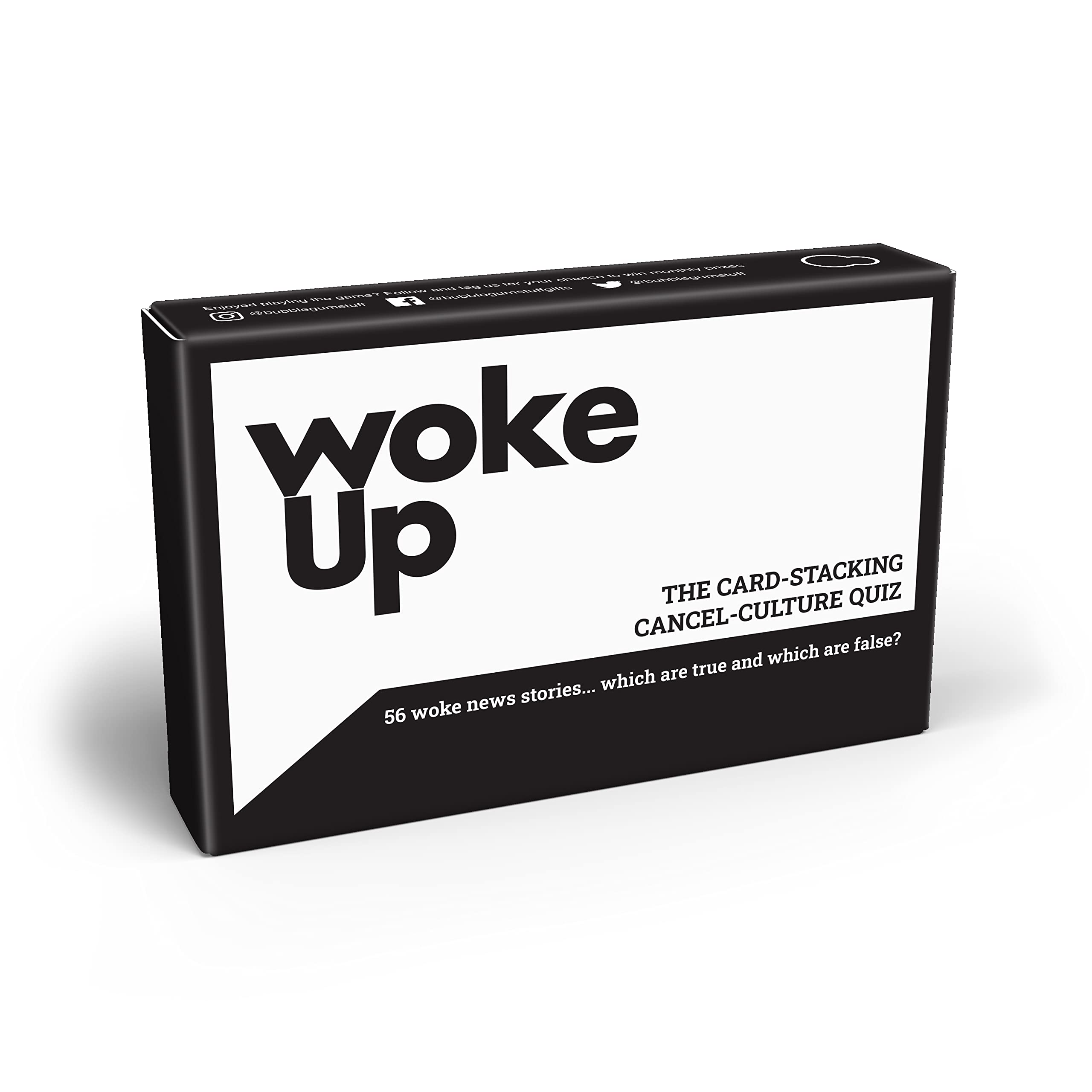 Bubblegum Stuff Woke Up - The Woke AF Trivia Game - Fun True or False Card Stacking Game - Card Games for Adults - Adult Games for Game Night