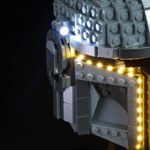 [ONLY Light Kit Included] LED Light Kit for The Mandalorian Helmet, Lighting Set Designed for Lego 75328 Building Blocks Model