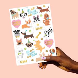 xo, Fetti Dog Temporary Tattoos for Kids - 44 Glitter Styles | Animal Birthday Supplies, Pet Lover Party Favors, Woof Arts and Crafts