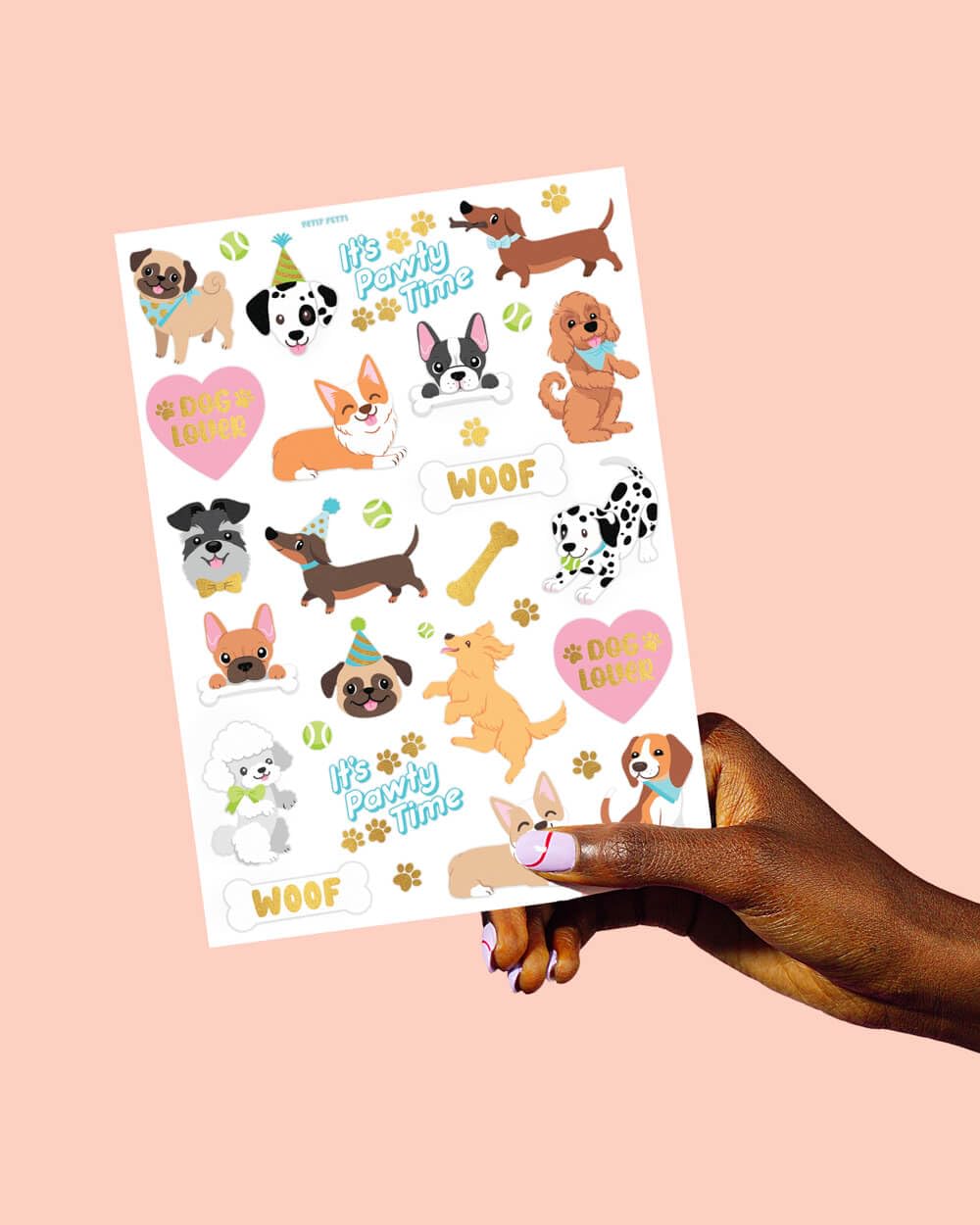 xo, Fetti Dog Temporary Tattoos for Kids - 44 Glitter Styles | Animal Birthday Supplies, Pet Lover Party Favors, Woof Arts and Crafts