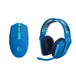 logitech g305 lightspeed wireless gaming mouse + g733 lightspeed wireless gaming headset bundle - blue