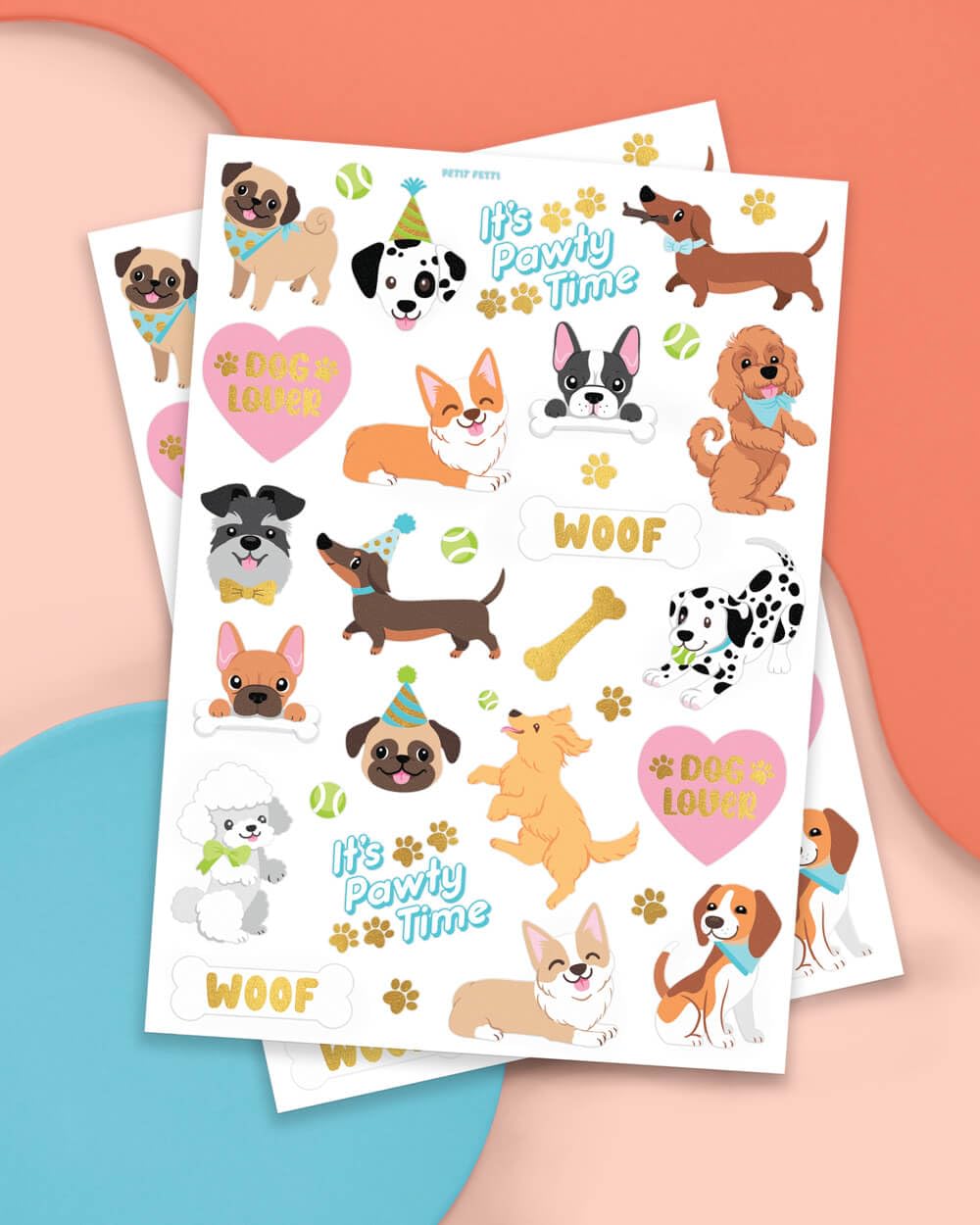 xo, Fetti Dog Temporary Tattoos for Kids - 44 Glitter Styles | Animal Birthday Supplies, Pet Lover Party Favors, Woof Arts and Crafts