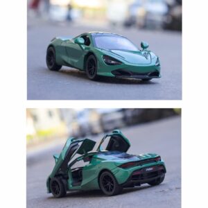 Alloy Collectible Green McLaren 720s Toy Car Model Pull Back DieCast Vehicle with Lights and Sound