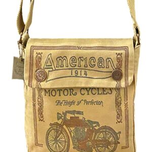 American Glory Canvas Unisex Vintage Look American Cycle Crossbody Handbag