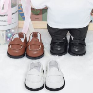 niannyyhouse 7.8in（20cm） Plush Humanoid Doll Stuffed Animals Accessories Leather Shoes Length 5.5cm (Brown+Black)