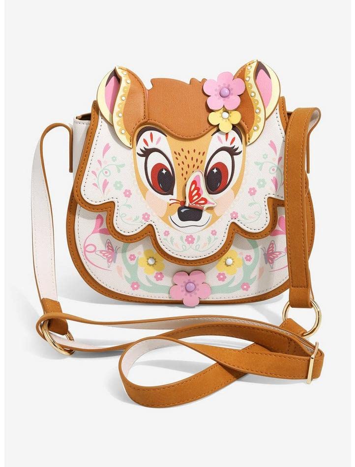 Danielle NicolexDisney Bambi Scallop Saddle Crossbody Bag - Fashion Cosplay Disneybound Cute Crossbody Bags, Multicolor