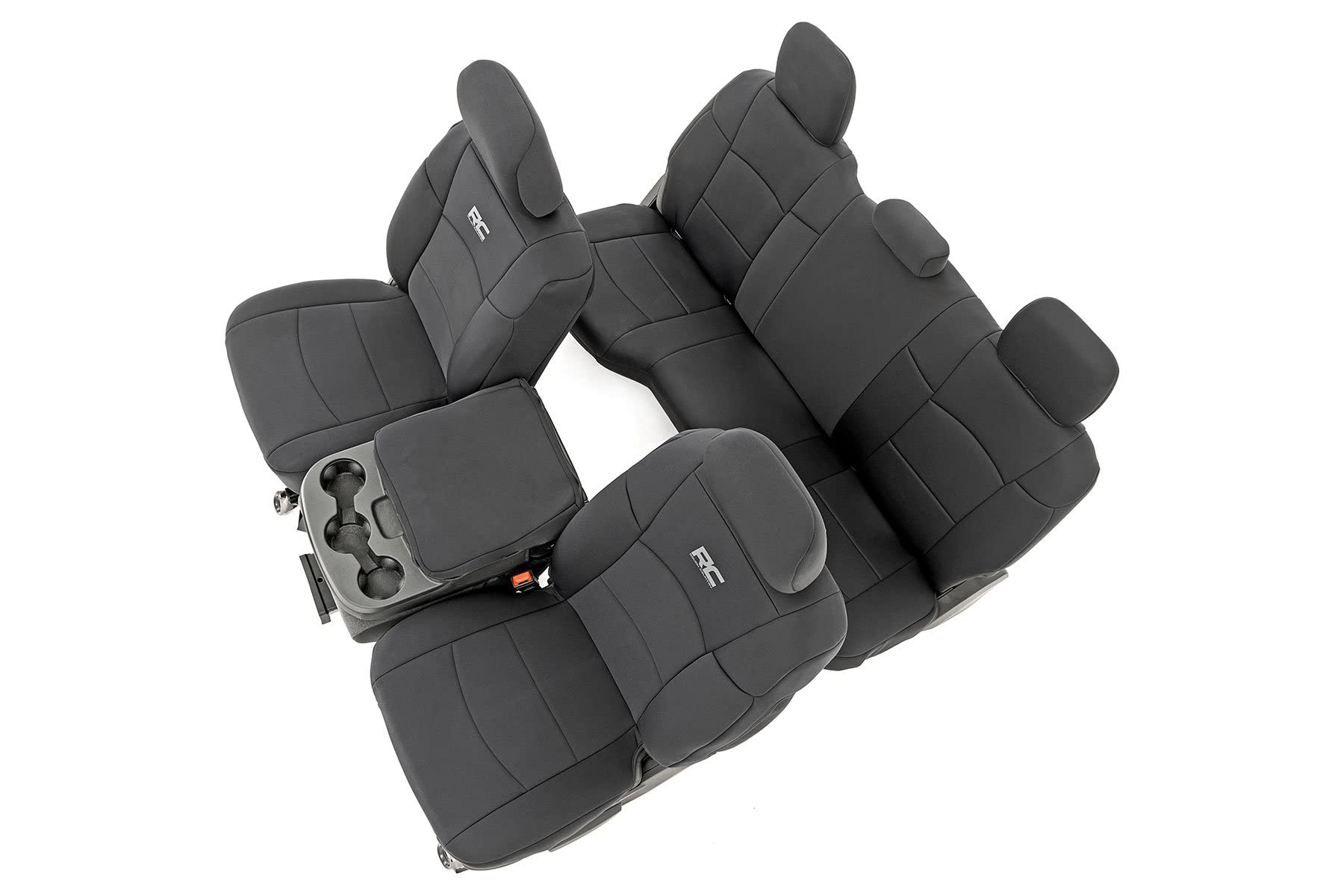 Rough Country Neoprene Front & 60/40 Rear Seat Covers for 19-22 Ram 2500-91044, Black